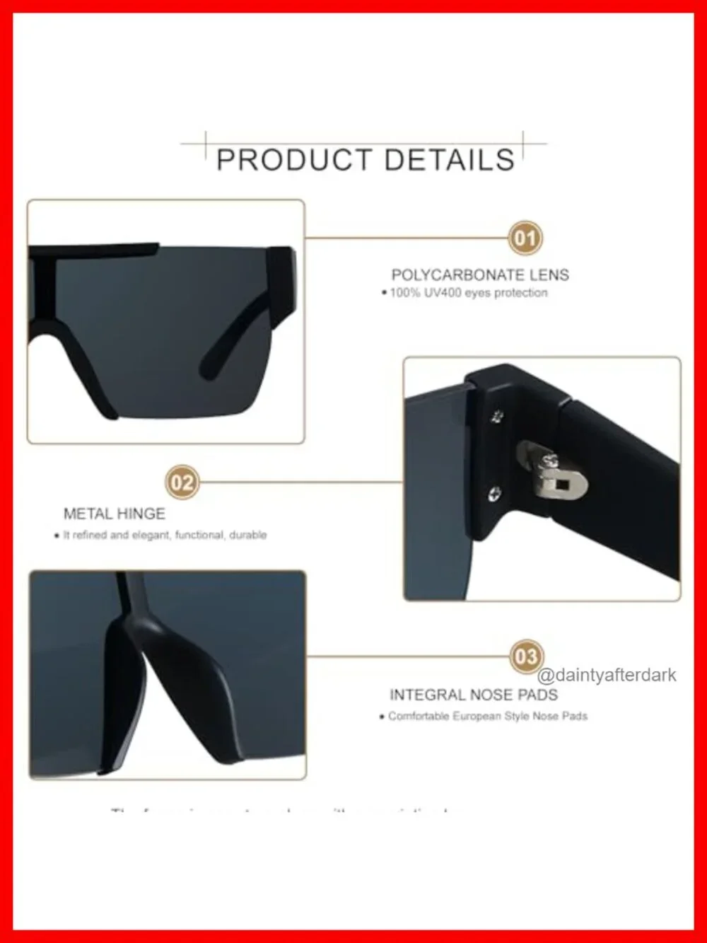 Square Flat Top Shield Sunglasses Unisex UV400 Protection